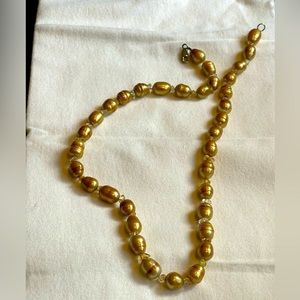 Golden South Sea Pearls Baroque Vintage Necklace